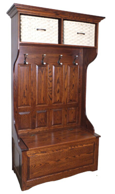 FS-1067 Basket Top Hall Seat 42"W x 19"D x 78"H