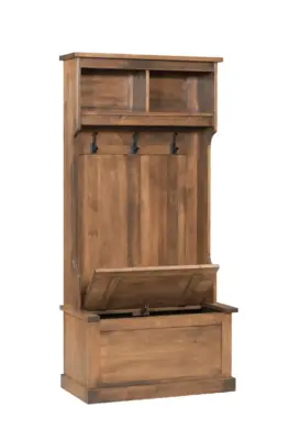 FS-1022 SUPERIOR HALL SEAT - 36W x 19D x 76H - 2 DRAWERS, 2 CUBBIES, OCS 119 CAPPUCCIO